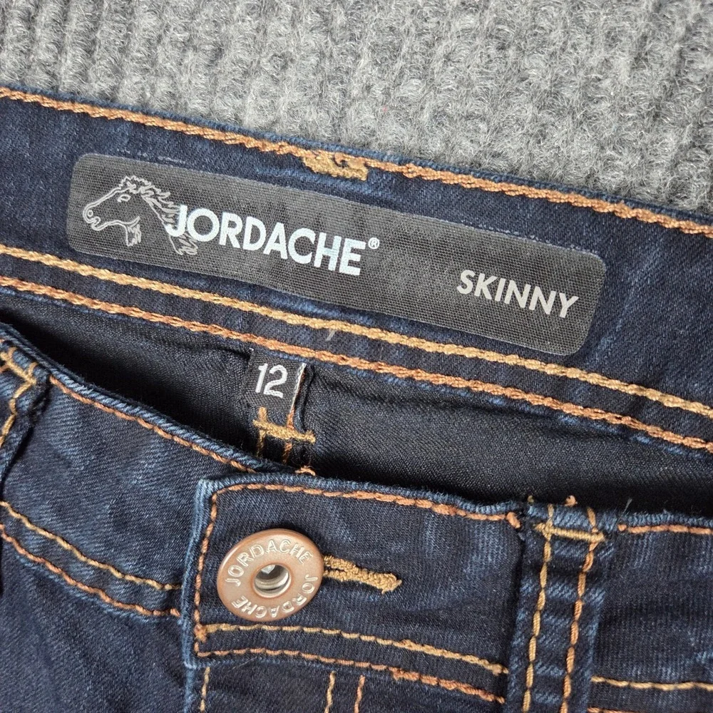 Jordache Womens Skinny Jeans Dark Rinse Stretch Denim Size 12 JM312004R